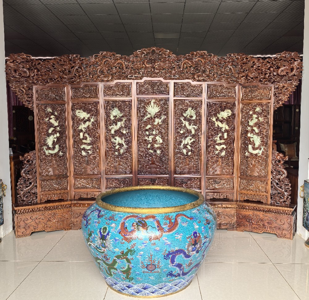 130-雕龙七屏风